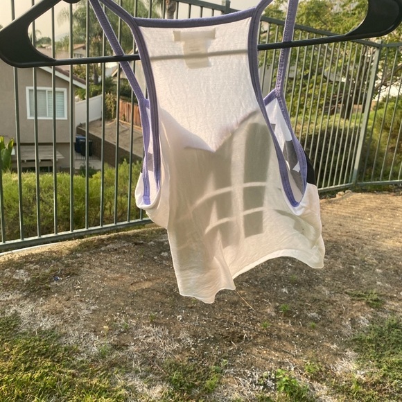 PINK white tank top , used​ - Picture 7 of 7